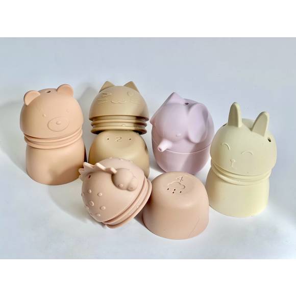 Silikonowe otwierane zabawki do kąpieli - zestaw 5 sztuk - Play&Store