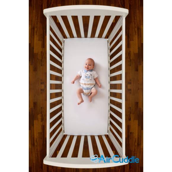 Materac dla dzieci do łóżeczka 120x60 - Zestaw PLUS TOP SAFE z matą antypotową 2w1 - AirCuddle