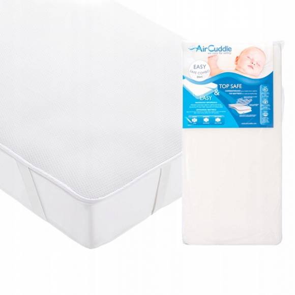 Materac dla dzieci do łóżeczka 120x60 - Zestaw PLUS TOP SAFE z matą antypotową 2w1 - AirCuddle