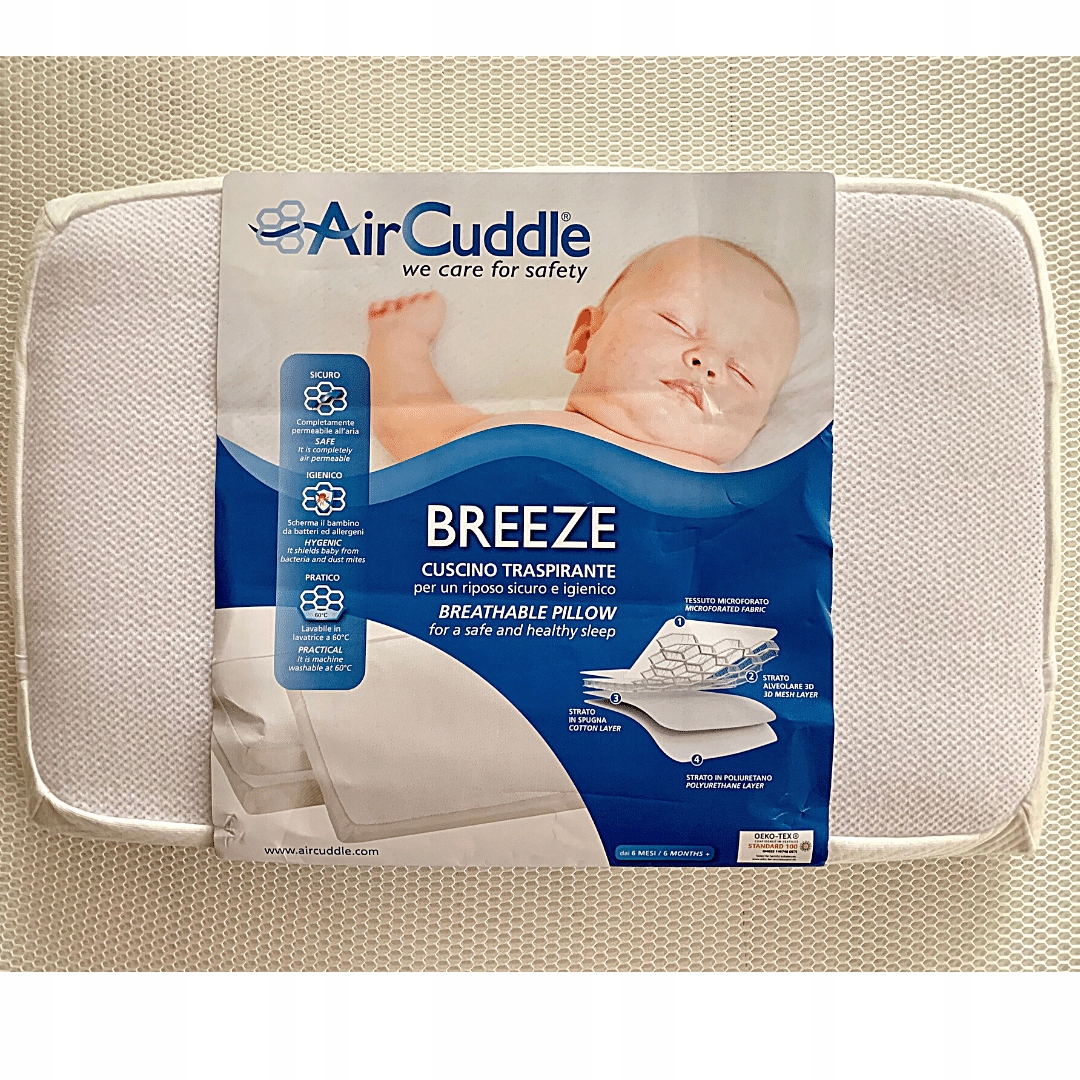 Płaska poduszka dla dzieci - antypotowa i oddychająca - BREEZE AirCuddle