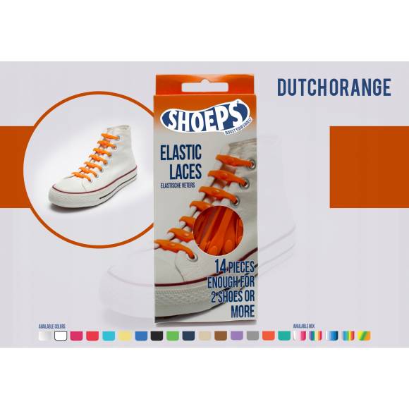 Sznurówki silikonowe bez wiązania - Pomarańczowe SHOEPS