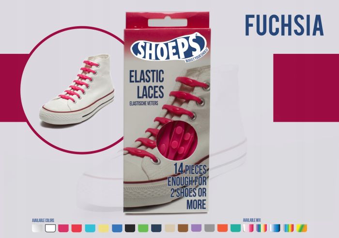 Silikonowe Sznurówki Shoeps Fuchsia - Fuksja